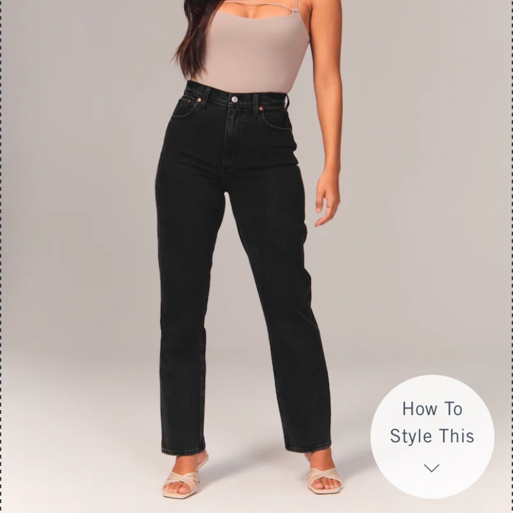 BRAND NEW-ABERCROMBIE & FITCH Curve Love 90s Ultra High Rise Straight Jeans